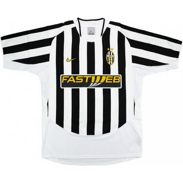 Tailandia Camiseta Juventus Primera equipación Retro 2003 2004 Negro Blanco